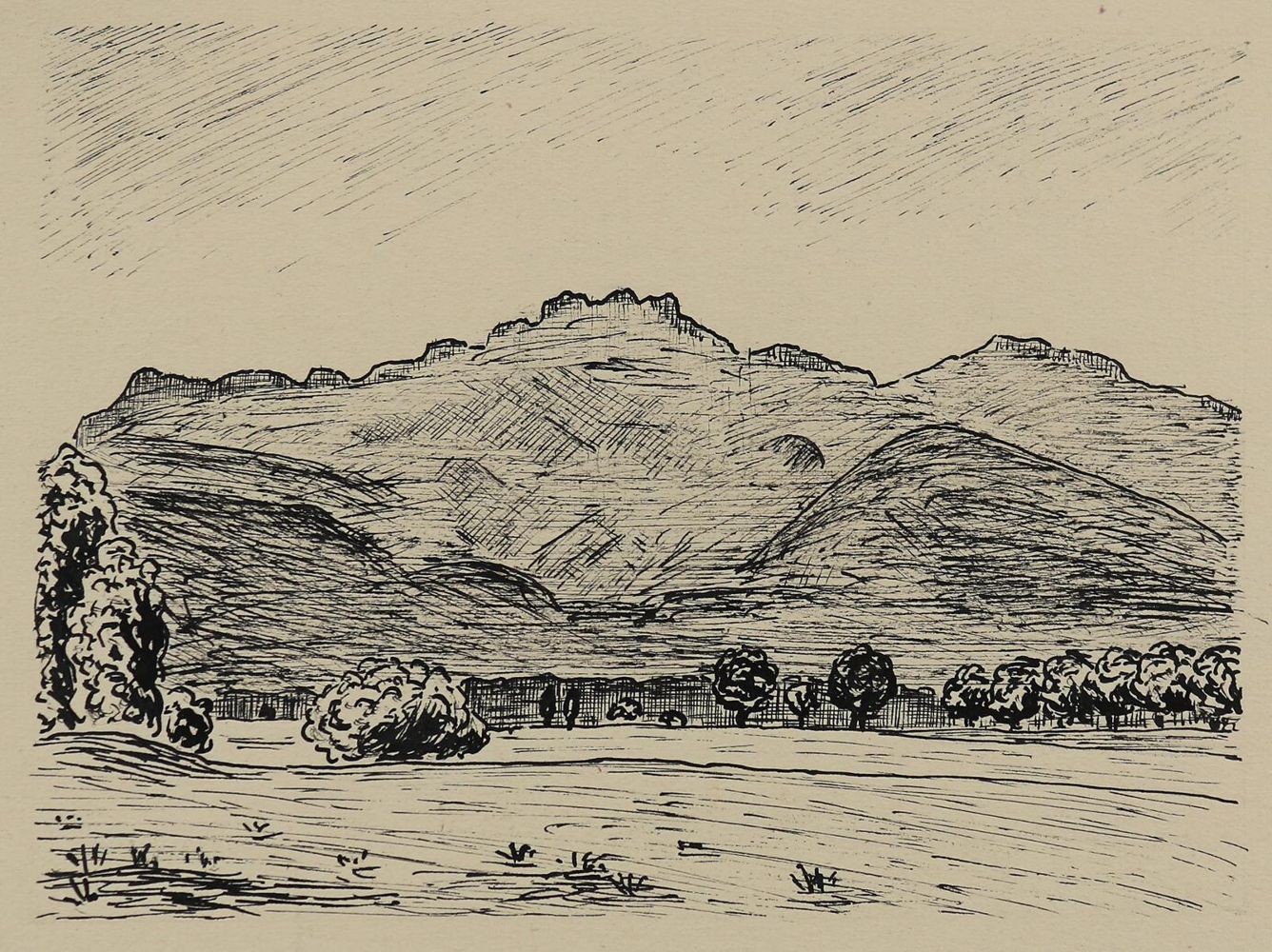 Große Abbildung Nr.1: 136-3210 Bayerische Voralpenlandschaft.: (Künstlergraphik)