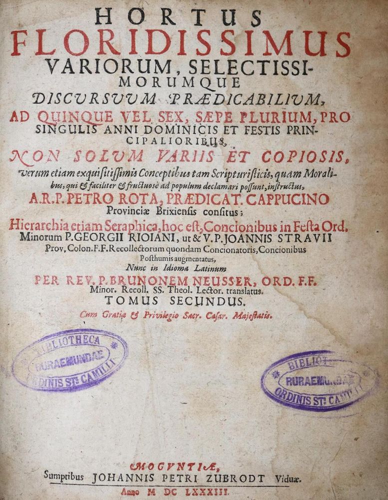 Große Abbildung Nr.1: 136-322 Rota,P.: (Alte Drucke, Handschriften und Theologie)