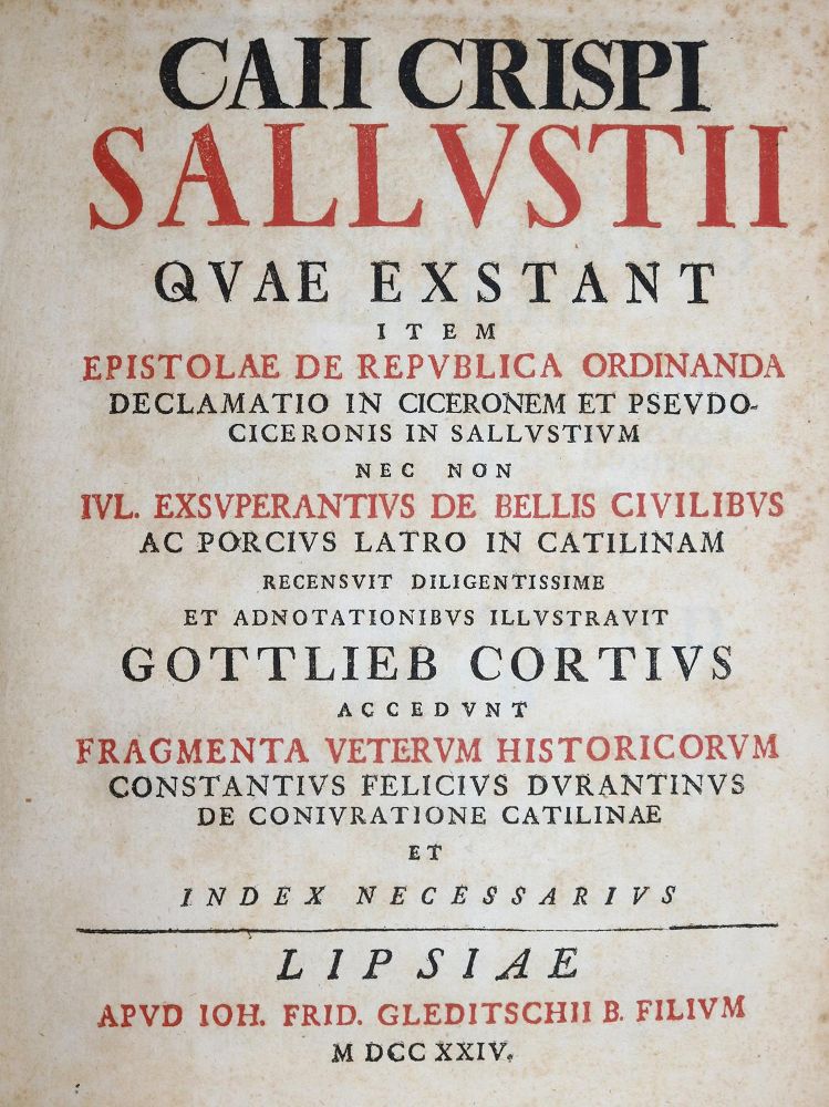 Große Abbildung Nr.1: 136-328 Sallustius,C.C.: (Alte Drucke, Handschriften und Theologie)