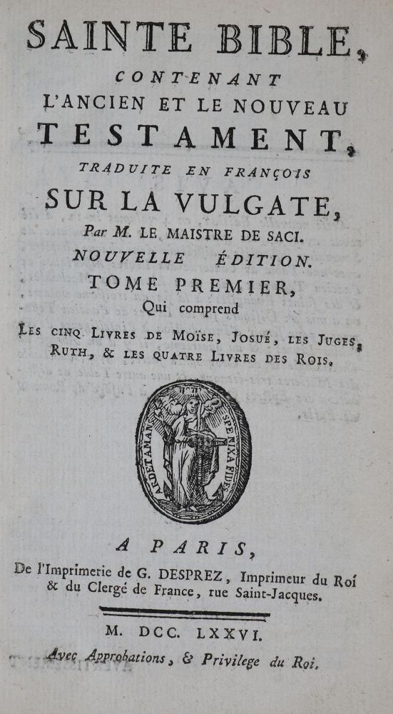 Große Abbildung Nr.1: 136-33 Biblia gallica.: (Bibeln)