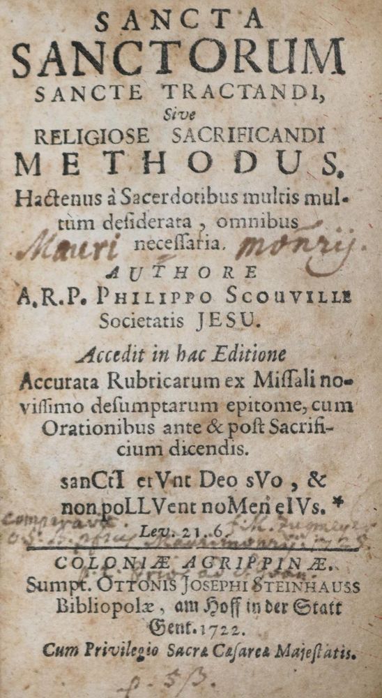 Große Abbildung Nr.1: 136-339 Scouville,P.de: (Alte Drucke, Handschriften und Theologie)