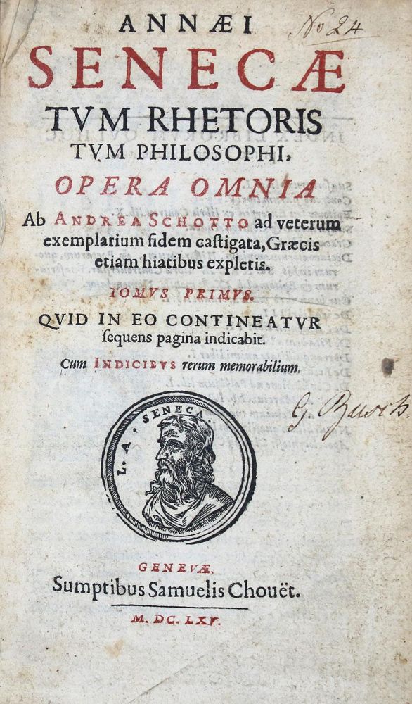 Große Abbildung Nr.2: 136-342 Seneca,L.A.: (Alte Drucke, Handschriften und Theologie)