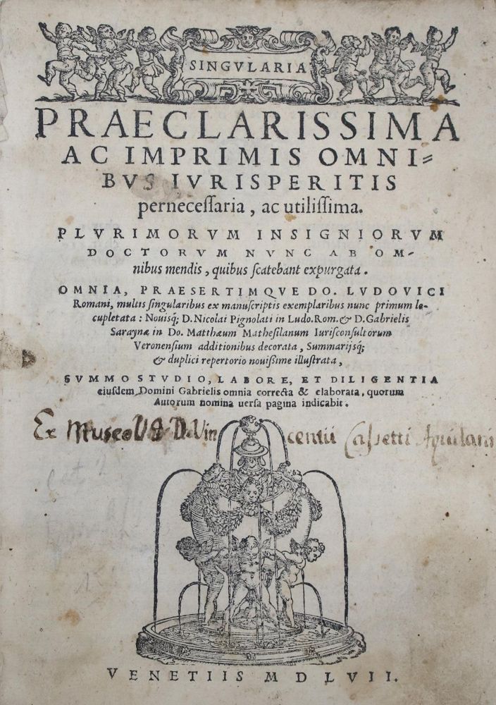 Große Abbildung Nr.1: 136-346 Singularia Praeclarissima: (Alte Drucke, Handschriften und Theologie)