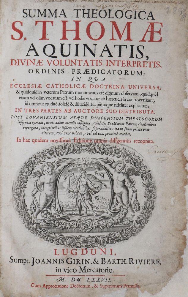 Große Abbildung Nr.1: 136-358 Thomas von Aquin.: (Alte Drucke, Handschriften und Theologie)