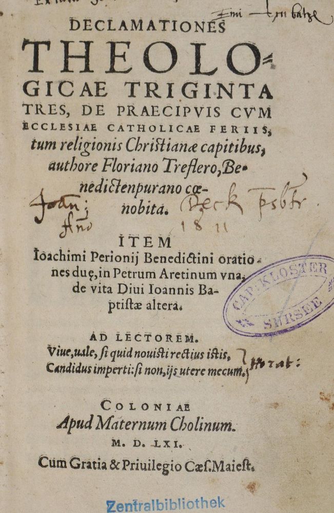 Große Abbildung Nr.1: 136-364 Trefler,F.: (Alte Drucke, Handschriften und Theologie)