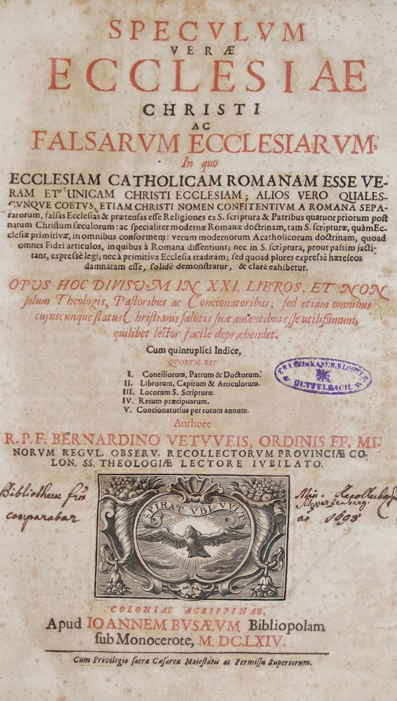 Große Abbildung Nr.1: 136-371 Vetweis,B.: (Alte Drucke, Handschriften und Theologie)