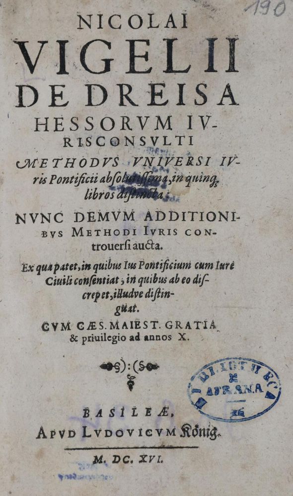 Große Abbildung Nr.1: 136-374 Vigelius,N.: (Alte Drucke, Handschriften und Theologie)