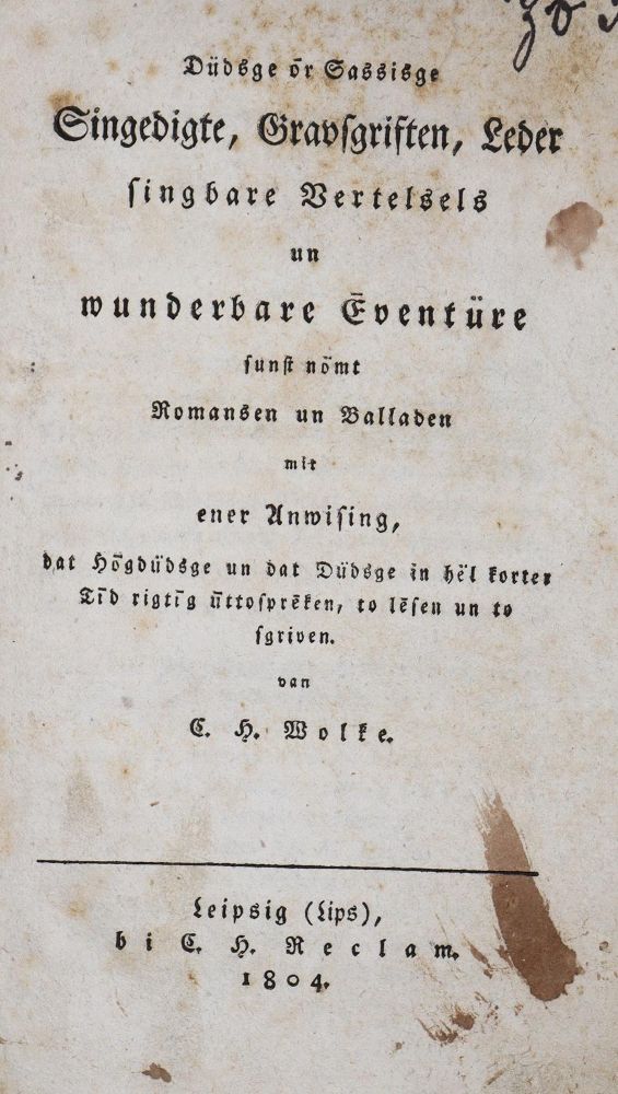 Große Abbildung Nr.1: 136-383 Wolke,C.H.: (Alte Drucke, Handschriften und Theologie)