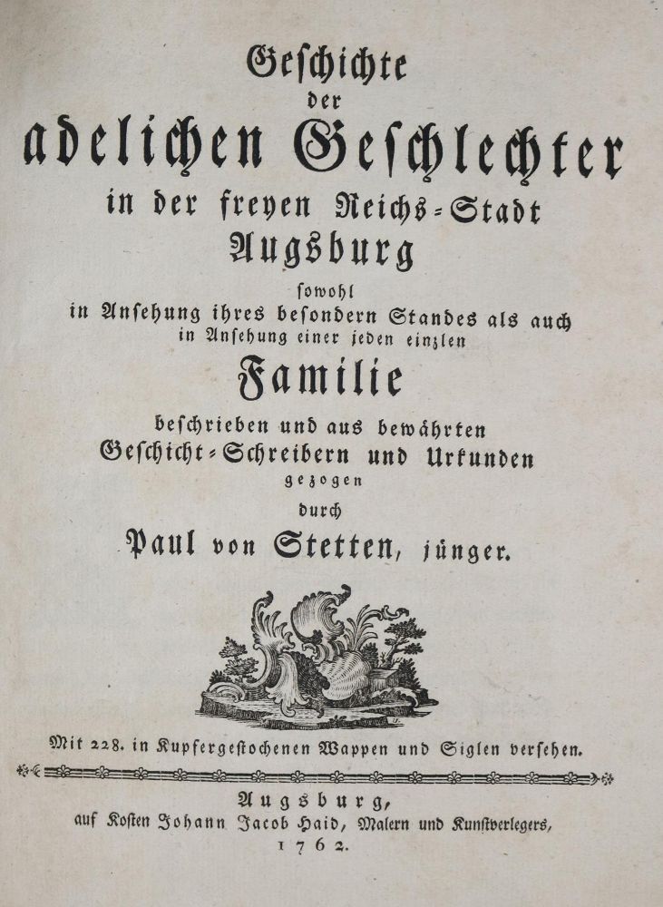 Große Abbildung Nr.1: 136-387 Stetten,P.v.: (Genealogie und Heraldik, Augsburg)
