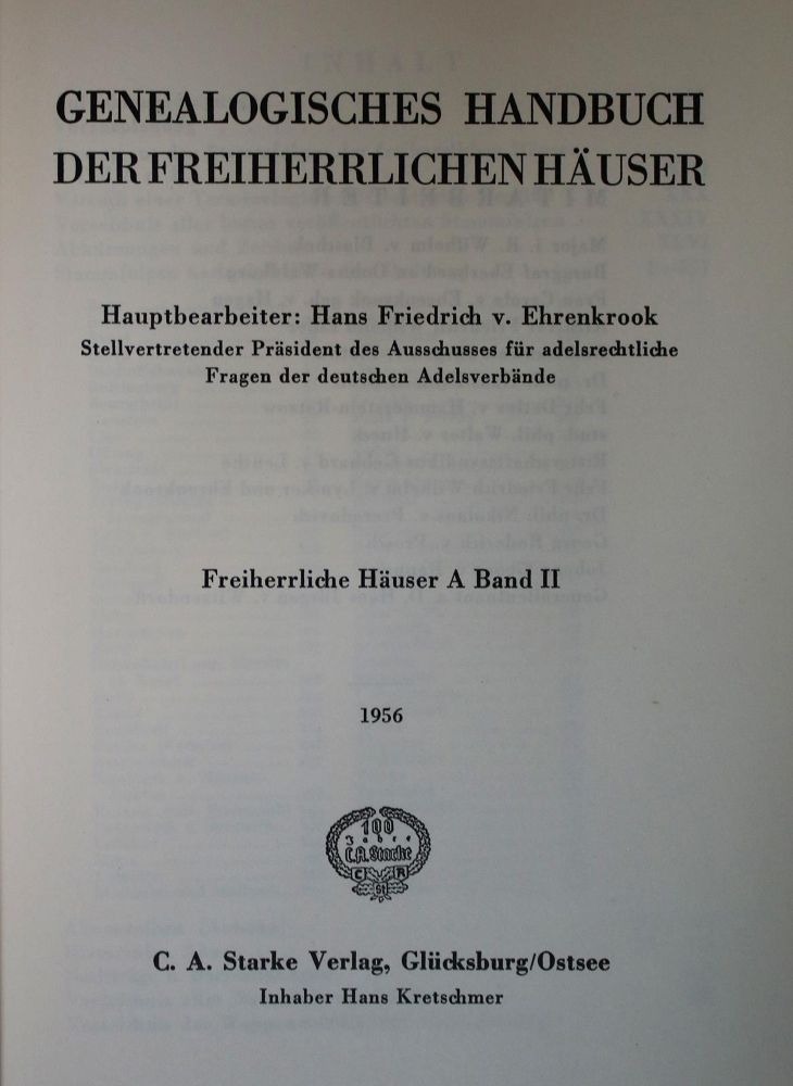 Große Abbildung Nr.2: 136-388 Genealogisches Handbuch des Adels.: (Genealogie und Heraldik)