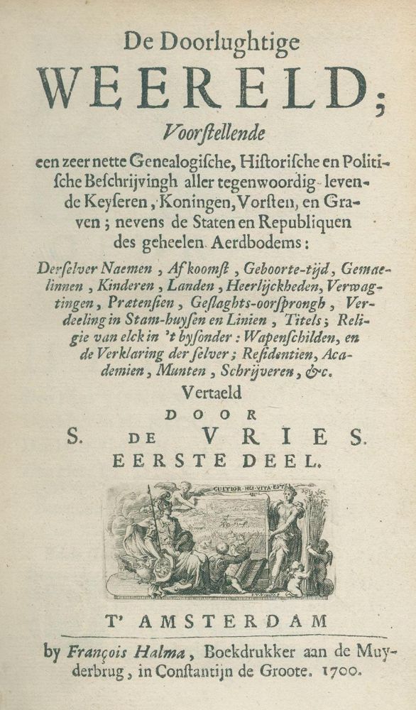 Große Abbildung Nr.1: 136-395 Vries,S.de.: (Genealogie und Heraldik)