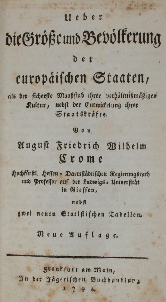 Große Abbildung Nr.1: 136-399 Crome,A.F.W.: (Politik und Staatswissenschaften)
