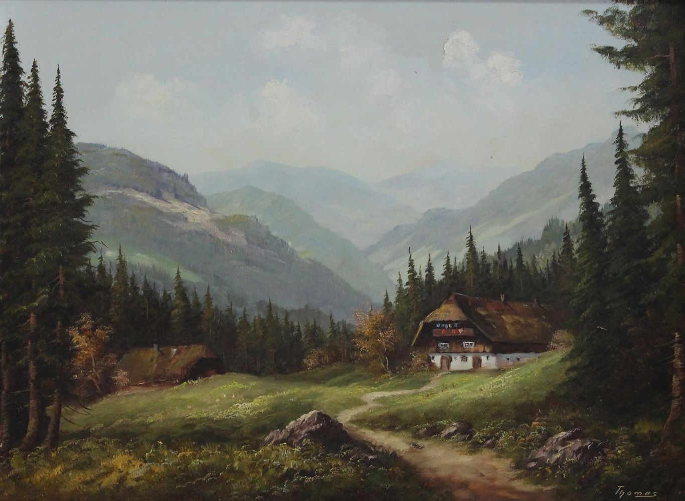 Große Abbildung Nr.1: 136-4065 Schwarzwaldlandschaft.: (Künstlergraphik)