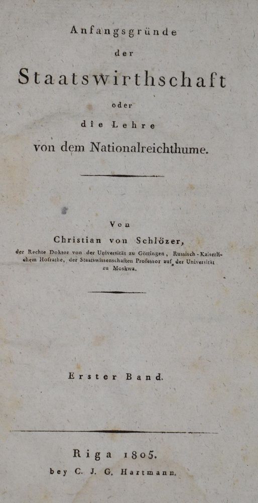 Große Abbildung Nr.1: 136-407 Schlözer,C.v.: (Politik und Staatswissenschaften)