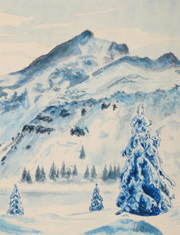 Große Abbildung Nr.1: 136-4256 Wettersteingebirge.: (Künstlergraphik)