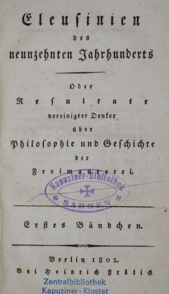 Große Abbildung Nr.1: 136-434 Fischer,J.K. u. I.A.Fessler.: (Freimaurerei)