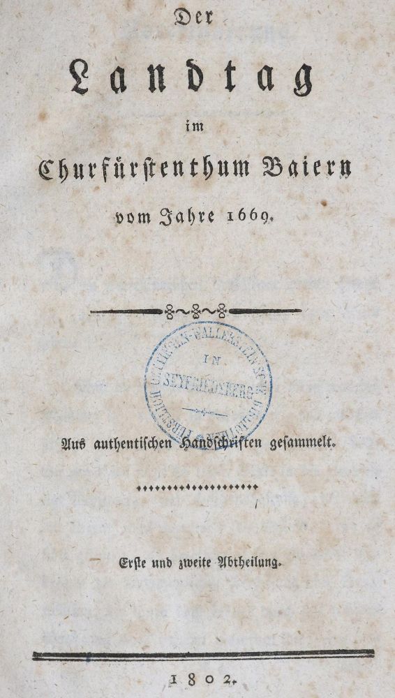 Große Abbildung Nr.1: 136-453 Landtags, Des,: (Juridica und Kriminologie, Bayern)