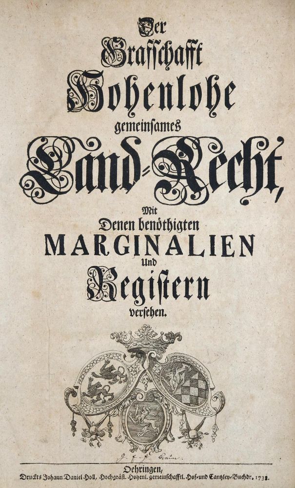 Große Abbildung Nr.1: 136-464 Landrecht.: (Juridica und Kriminologie, Hohenlohe)
