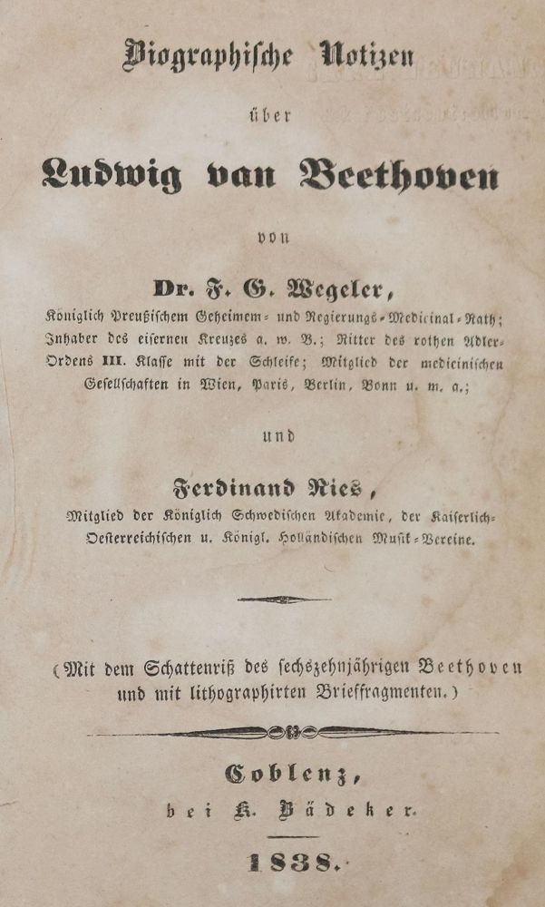 Große Abbildung Nr.1: 136-538 Wegeler,F.G. u. F.Ries.: (Musik, Beethoven)