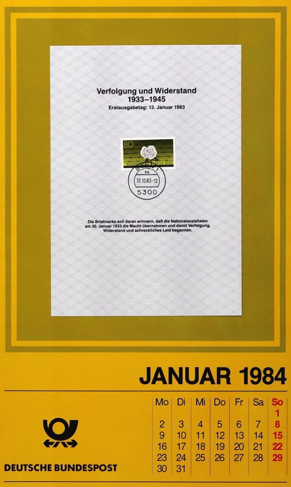 Große Abbildung Nr.1: 136-564 7 Briefmarkenkalender: (Philatelie)