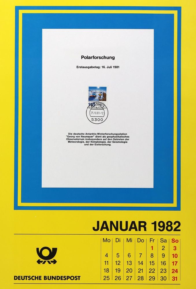Große Abbildung Nr.3: 136-564 7 Briefmarkenkalender: (Philatelie)