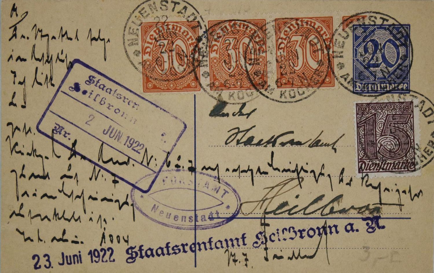 Große Abbildung Nr.1: 136-565 Dienstpost Württemberg (93).: (Philatelie)