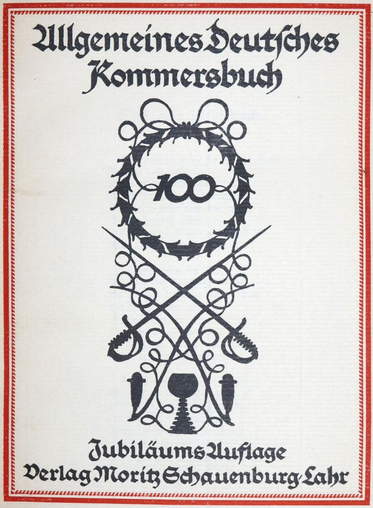 Große Abbildung Nr.1: 136-596 Allgemeines Deutsches Kommersbuch.: (Studentika und Hochschulen)