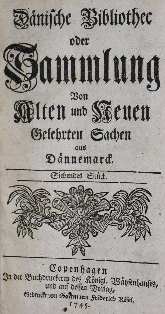 Große Abbildung Nr.1: 136-606 Dänische Bibliothec: (Zeitschriften und Zeitungen)