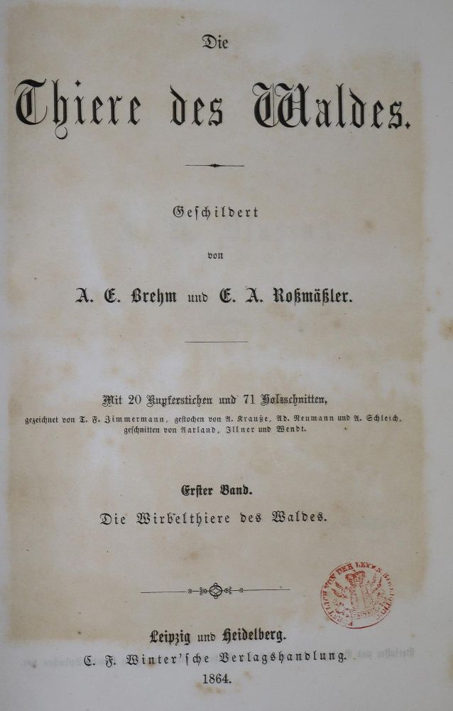 Große Abbildung Nr.1: 136-610 Brehm,A.E. u. E.A.Roßmäßler.: (Jagd)