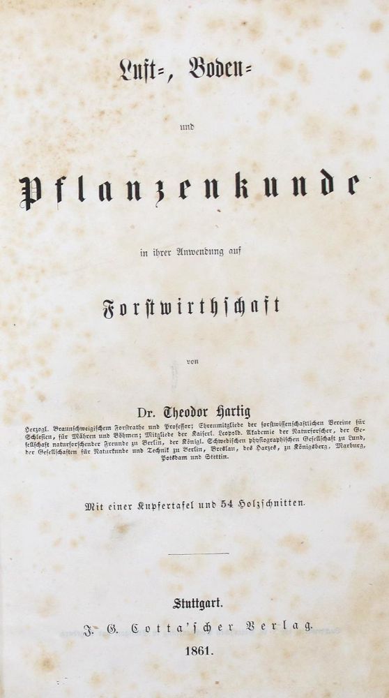 Große Abbildung Nr.1: 136-642 Hartig,G.L.: (Land- und Forstwirtschaft, Forstwirtschaft)