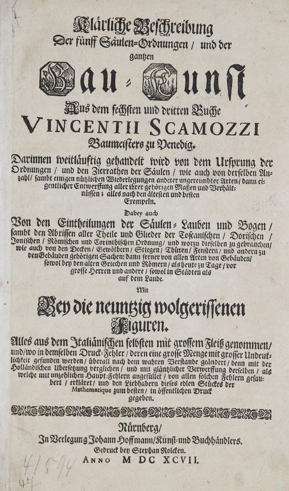 Große Abbildung Nr.1: 136-670 Scamozzi,V.: (Architektur)