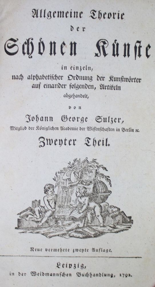 Große Abbildung Nr.1: 136-726 Sulzer,J.G.: (Kunstwissenschaft)