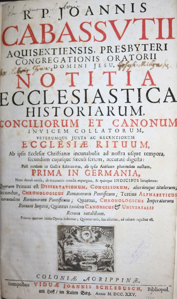 Große Abbildung Nr.1: 136-75 Cabasuttius,J.: (Alte Drucke, Handschriften und Theologie)