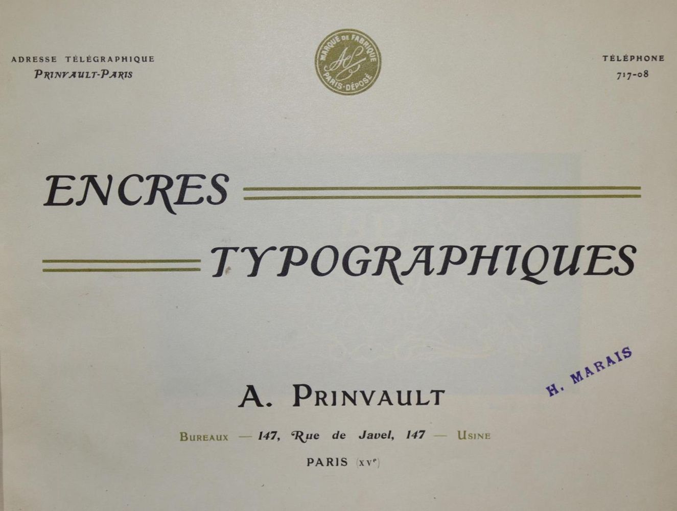 Große Abbildung Nr.1: 136-754 Encres typographiques.: (Bibliographie und Buchwesen)