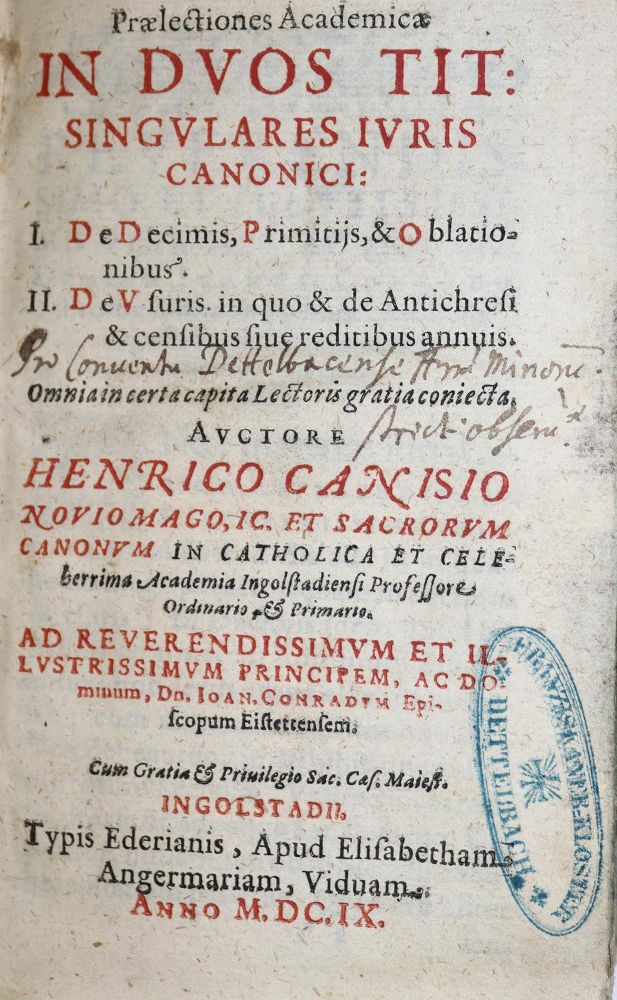 Große Abbildung Nr.1: 136-79 Canisius,H.: (Alte Drucke, Handschriften und Theologie)