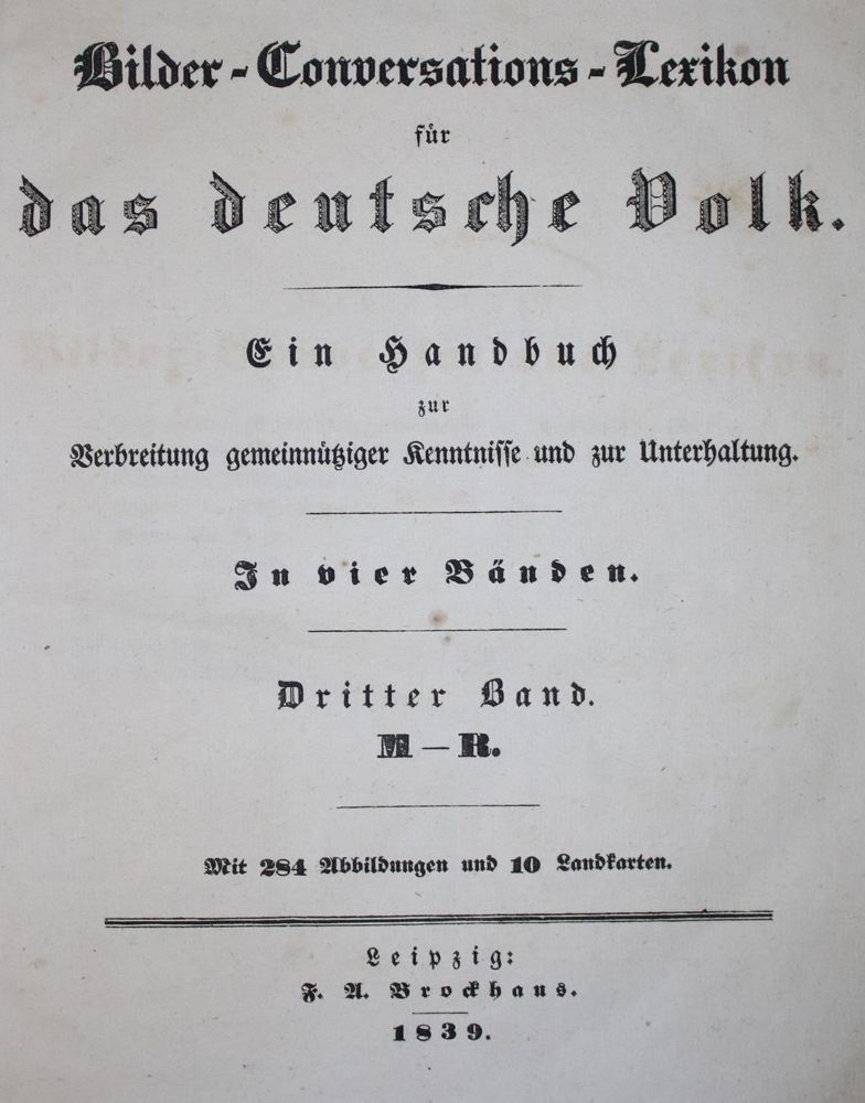 Große Abbildung Nr.1: 136-801 Allgemeine deutsche Real-Encylopädie: (Lexika - Wörterbücher - Sprachwissenschaften)