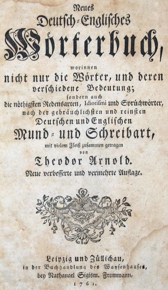 Große Abbildung Nr.1: 136-803 Arnold,T.: (Lexika - Wörterbücher - Sprachwissenschaften)