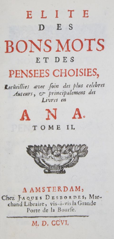 Große Abbildung Nr.1: 136-807 Elite des Bons Mots: (Lexika - Wörterbücher - Sprachwissenschaften)