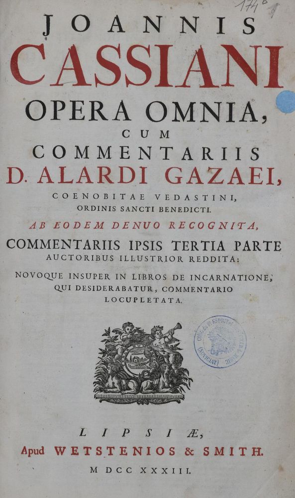 Große Abbildung Nr.1: 136-81 Cassianus,J.: (Alte Drucke, Handschriften und Theologie)