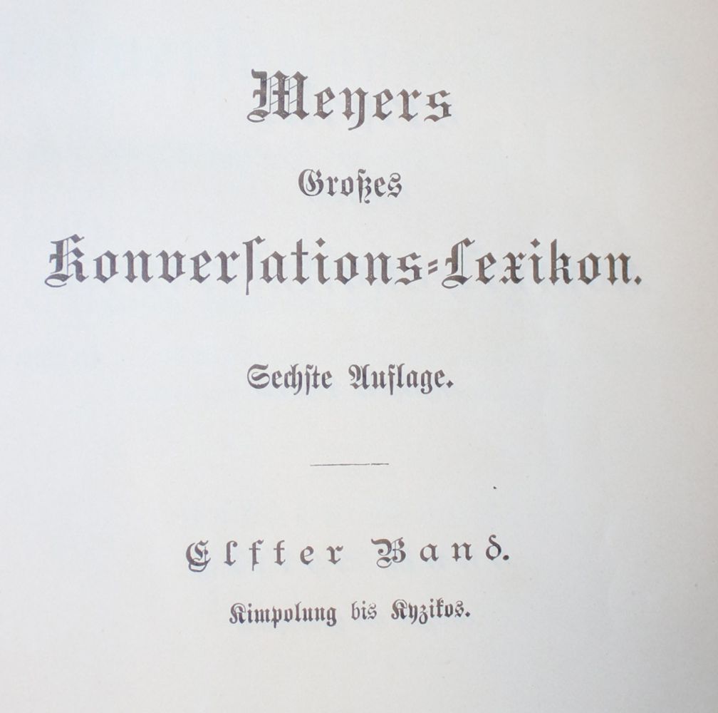 Große Abbildung Nr.2: 136-811 Meyers großes Konversations-Lexikon.: (Lexika - Wörterbücher - Sprachwissenschaften)