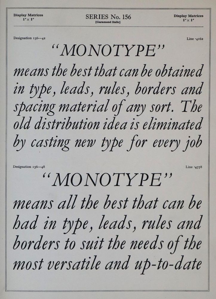 Große Abbildung Nr.1: 136-847 Monotype Co.: (Typographie und Kalligraphie)
