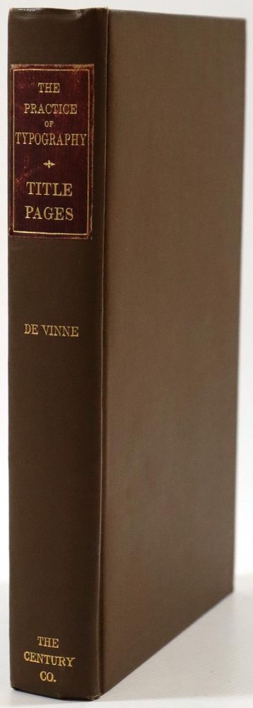 Große Abbildung Nr.3: 136-855 Vinne,T.L.de.: (Typographie und Kalligraphie)