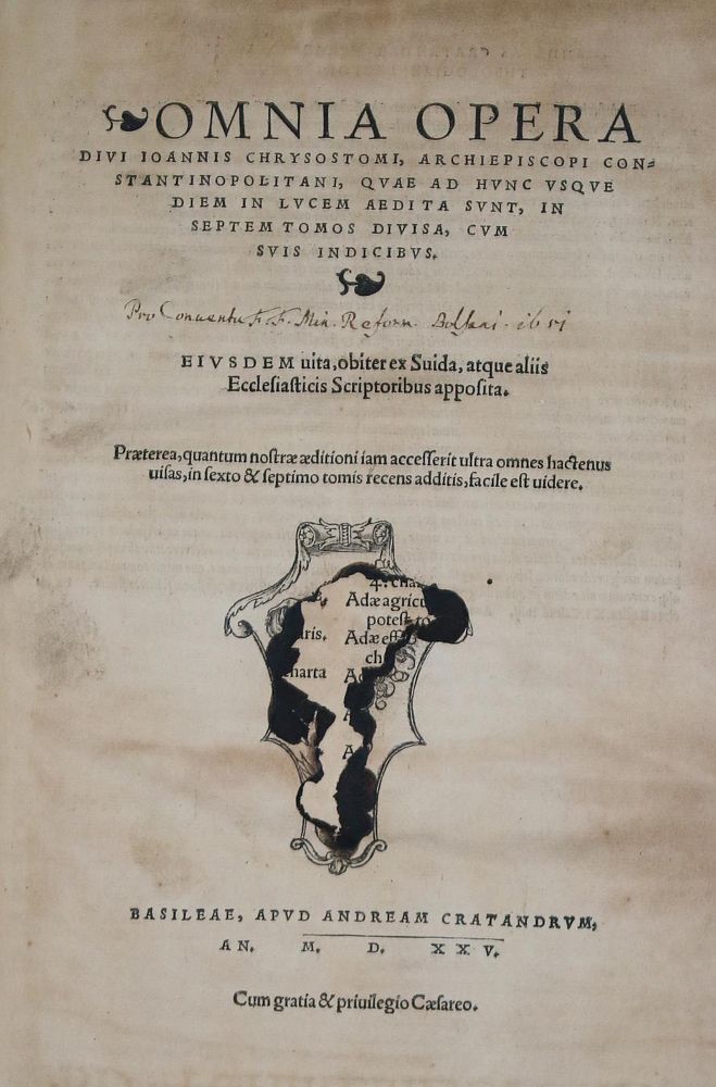 Große Abbildung Nr.1: 136-86 Chrysostomus,J.: (Alte Drucke, Handschriften und Theologie)