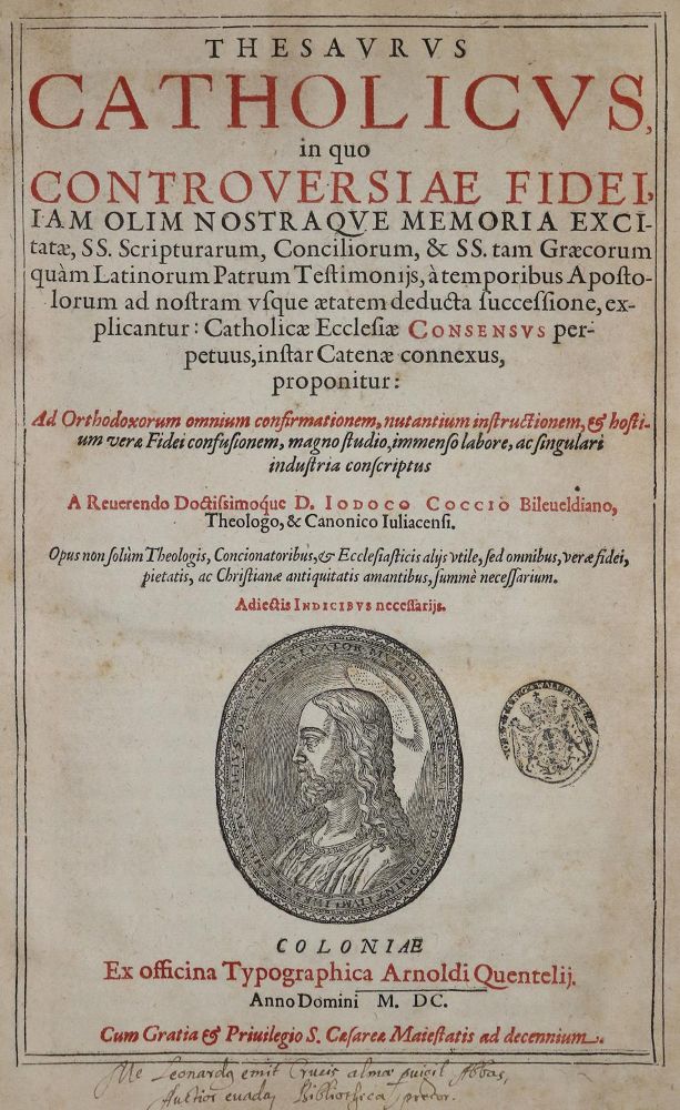 Große Abbildung Nr.1: 136-90 Coccius,J.: (Alte Drucke, Handschriften und Theologie)