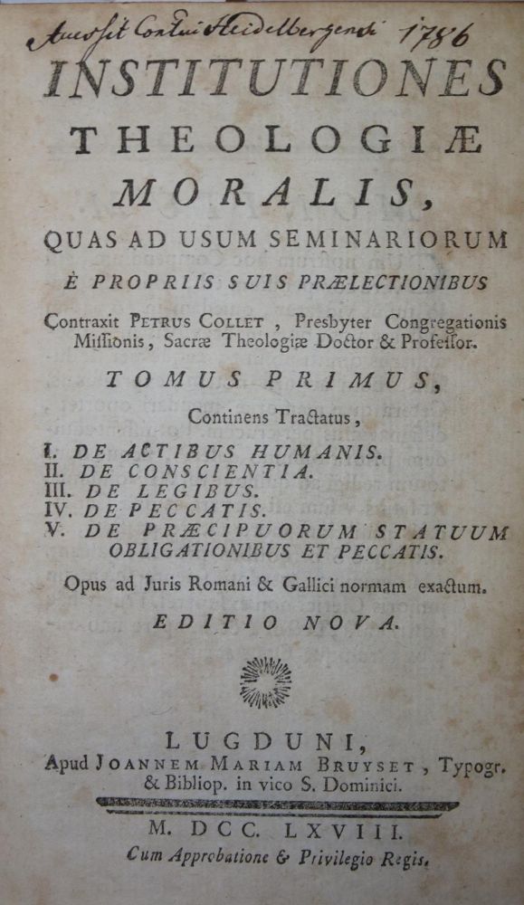 Große Abbildung Nr.1: 136-91 Collet,P.: (Alte Drucke, Handschriften und Theologie)