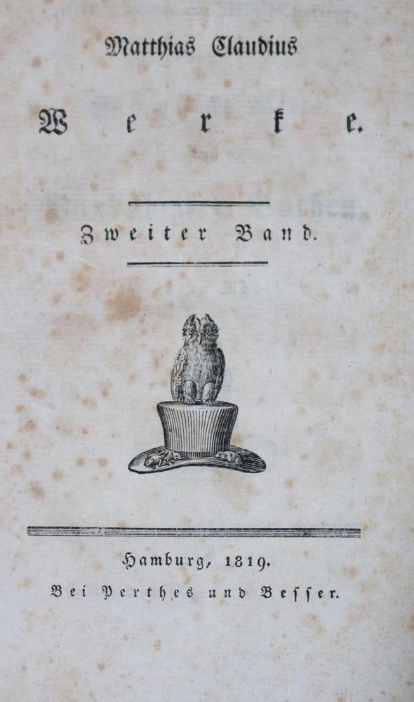 Große Abbildung Nr.11: 136-976 Claudius,M.: (Literatur und illustrierte Bücher bis 19.Jahrhundert)