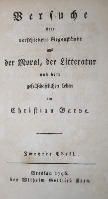 Bild Nr.1: 136-1005 Garve,C.: (Literatur und illustrierte Bücher bis 19.Jahrhundert)