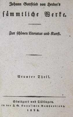 Bild Nr.1: 136-1036 Herder,J.G.: (Literatur und illustrierte Bücher bis 19.Jahrhundert)