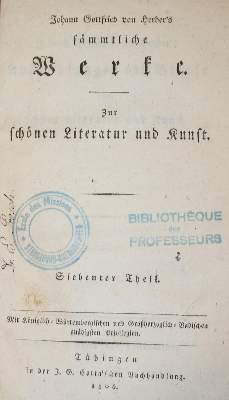 Bild Nr.1: 136-1037 Herder,J.G.: (Literatur und illustrierte Bücher bis 19.Jahrhundert)
