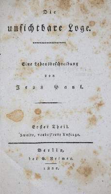 Bild Nr.1: 136-1048 Jean Paul (d.i. J.P.F.Richter).: (Literatur und illustrierte Bücher bis 19.Jahrhundert)